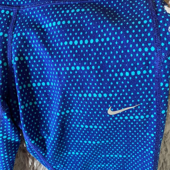 NIKE DRY-FIT Blue & Teal 3/4 length Running Pants - Picture 2 of 10